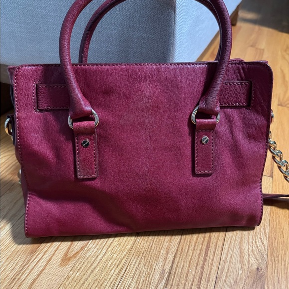 Michael Kors Deep Burgundy Satchel with Gold Accents - Picture 2 of 6